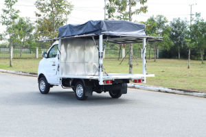 THÙNG MUI BẠT MỞ VỸ XE THACO TF230 và TF220- BÁN HÀNG LƯU ĐỘNG